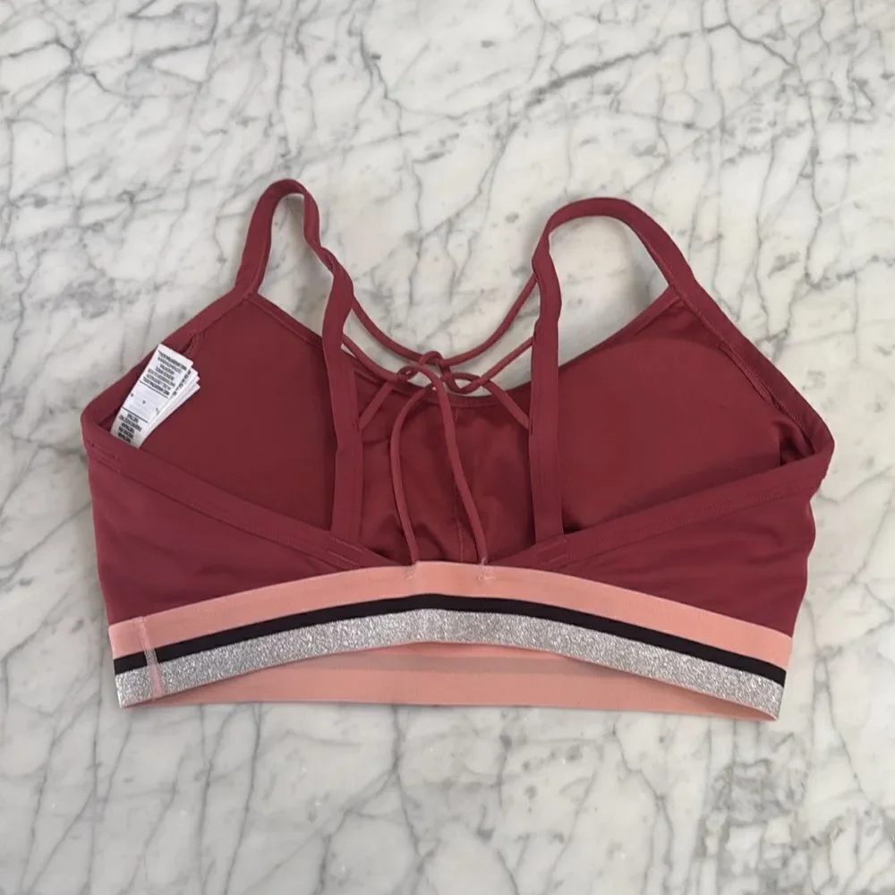 Nike Indy Glam Dunk Pink/Red Sports Bra Sz L